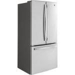 GE 33 Inch 18.6 Cu Ft French Door Refrigerator with Water Dispenser (GWE19JYLFS) - Stainless Steel | Brand New Open Box - Image 2