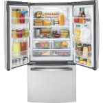 GE 33 Inch 18.6 Cu Ft French Door Refrigerator with Water Dispenser (GWE19JYLFS) - Stainless Steel | Brand New Open Box - Image 4