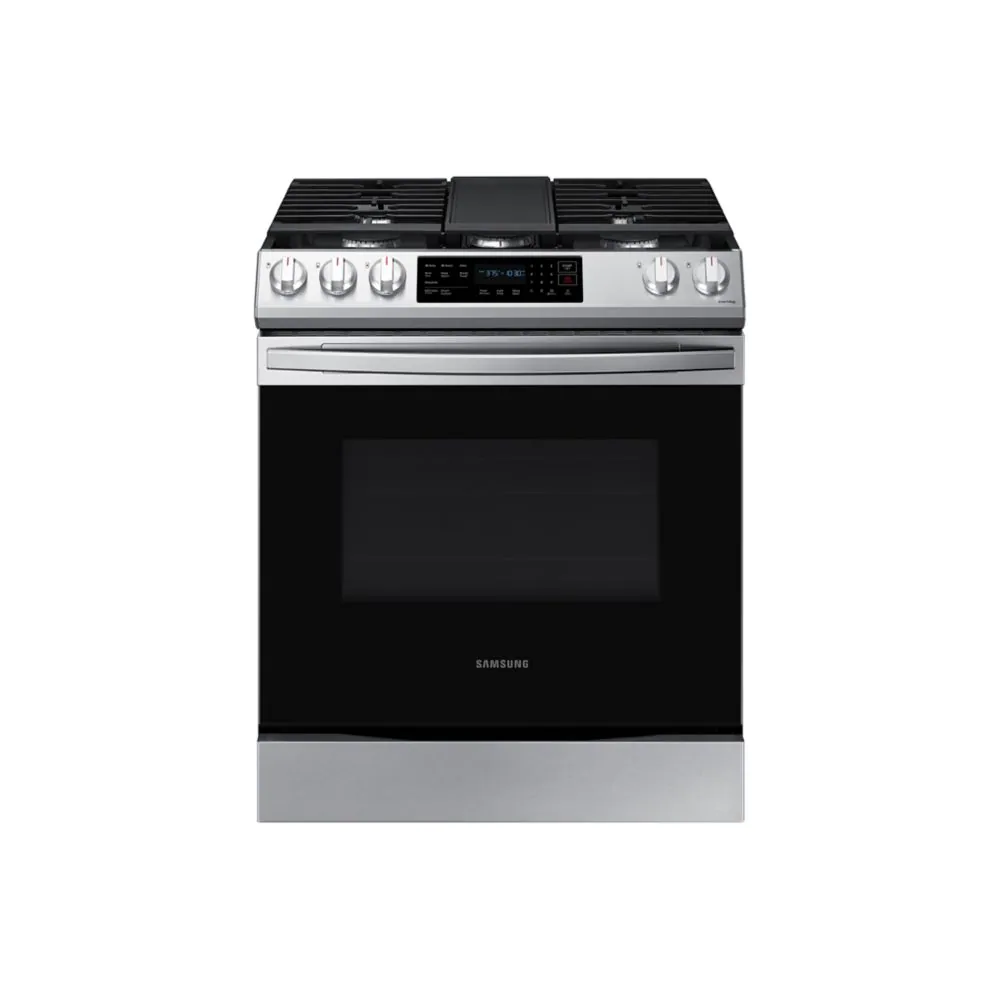 Samsung 6.0 cu.ft. Slide-In Single Oven Gas Range with Self-Cleaning in Fingerprint Resistant Stainless Steel NX60T8311SS | Brand New Open Box