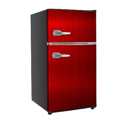 Ginnys Mini Fridge 3.2 Cu Ft Double Door Red - Open Box Minor Dents/Scratches