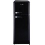Frigidaire EFR786-BLACK EFR786 Retro Apartment Size Refrigerator with Top Freezer-2 Door Fridge with 7.5 Cu Ft of Storage Capacity