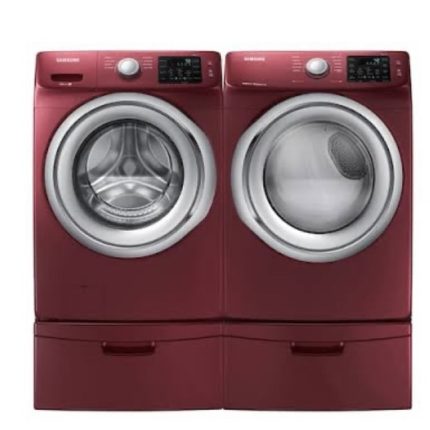 Samsung Front Load Washer & Dryer Set – Red (Used, Excellent Condition)